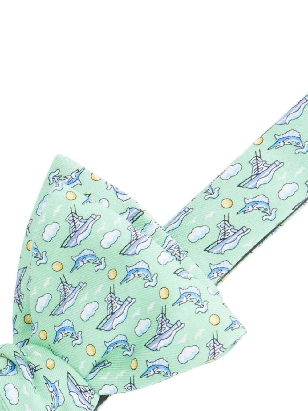 Vineyard Vines Big Catch Green Silk Bow Tie